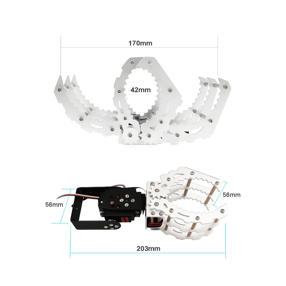 2DOF two degrees of Freedom Mechanical Arm Gripper with servo motor